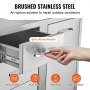 201 Stainless Steel Door Combo with Trash Bag Ring & Triple Drawer