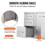 201 Stainless Steel Door Combo with Trash Bag Ring & Triple Drawer