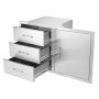 Vevor Stainless Triple Drawer 91x54cm Combo Kitchen Resistant Built-in Drawer