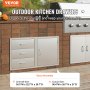 VEVOR Outdoor Kitchen Door Drawer Combo 38.1\'\'W x 22.6\'\'H x 20.8\'\'D, BBQ Access Door/Triple Drawers Combo with Stainless Steel Handles, Perfect for BBQ Island Patio Grill Station