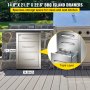 VEVOR Outdoor Kitchen Drawers 15"W x 21"H x 22.5"D, Flush Mount Triple Access BBQ Drawers Stainless Steel with Handle, BBQ Island Drawers for Outdoor Kitchens or Patio Grill Station