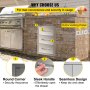 VEVOR Outdoor Kitchen Drawers 16\" W x 28.5\" H x 20.5\" D, Flush Mount Triple Access BBQ Drawers Stainless Steel with Handle, BBQ Island Drawers for Outdoor Kitchens or Patio Grill Station