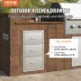 VEVOR Outdoor Kitchen Drawers 16" W x 28.5" H x 20.5" D, Flush Mount Triple Access BBQ Drawers Stainless Steel with Handle, BBQ Island Drawers for Outdoor Kitchens or Patio Grill Station