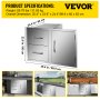 VEVOR Outdoor Kitchen Door Drawer Combo 35.4" W x 23.6" H x 24.4''D, BBQ Access Door/Double Drawers Combo with Stainless Steel Handles, Perfect for Outdoor Kitchen or BBQ Island Patio Grill Station