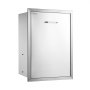 stainless steel VEVOR pull out trash drawer with sleek handle design.