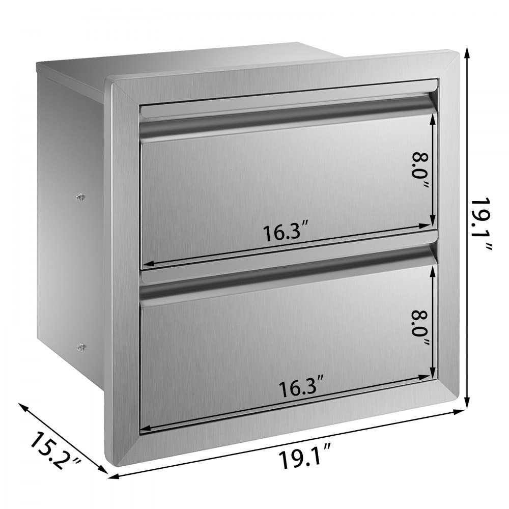 VEVOR Stainless Steel Outdoor Kitchen Drawers, Drawers Outdoor 490x 490mm