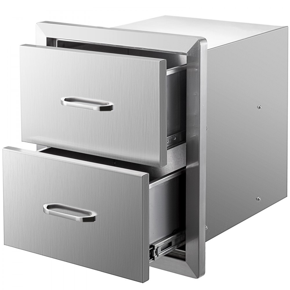 VEVOR BBQ Double Drawer 46x54CM Chest Of Drawer Outdoor Kitchen Outdoor Grilling