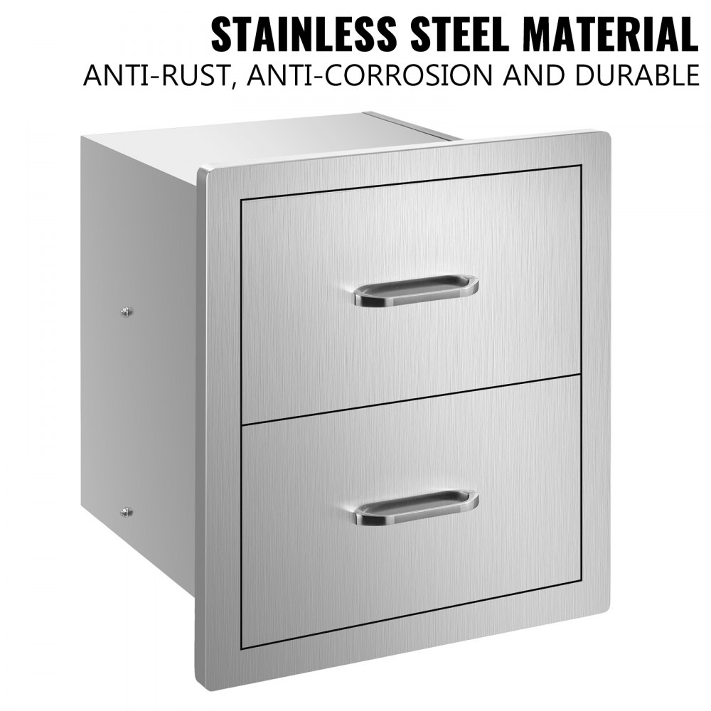 VEVOR BBQ Double Drawer 46x54CM Chest Of Drawer Outdoor Kitchen Outdoor Grilling