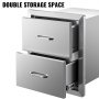 Vevor Stainless Steel Outdoor Kitchen Drawers Outdoor 18.1x21.3 In Double Drawer