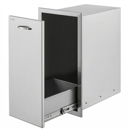 Stainless Steel Trash Drawer Lower Sliding Rails Built-In Trash Drawer With Pull-Out Tray