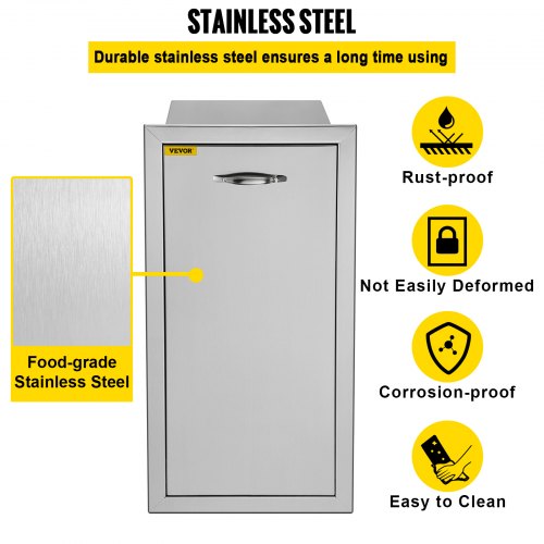 Stainless Steel Trash Drawer Lower Sliding Rails Built-In Trash Drawer With Pull-Out Tray