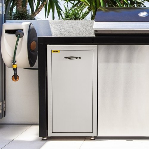 Stainless Steel Trash Drawer Lower Sliding Rails Built-In Trash Drawer With Pull-Out Tray