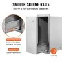 VEVOR pull out trash drawer, smooth sliding rails, self-locking design, low noise.
