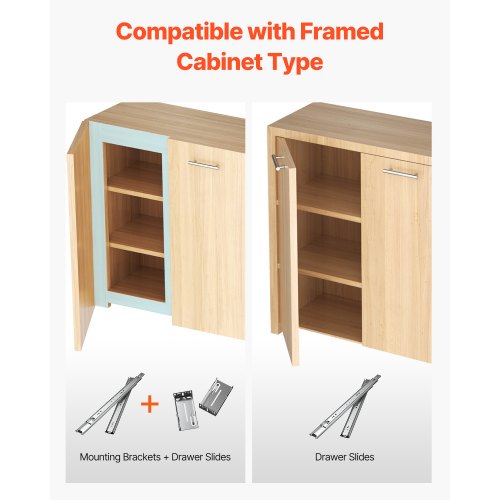 VEVOR Drawer Slides Brackets 10 Pairs Drawer Rails for 100 LBS Side Mount Ball Bearing Rail Heavy Duty Cabinet Drawer Bracket for Dresser Drawer VEVOR Drawer Slides Brackets 10 Pairs Drawer Rails for 100 LBS Side Mount Ball Bearing Rail Heavy Duty Cabinet Drawer Bracket for Dresser Drawer