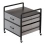 VEVOR Mini Fridge Stand with Storage, 176 lb-Capacity Mini Fridge Table with 2 Drawers & 4 Swivel Wheels, Mobile Mini Fridge Shelf, Gray Mini Fridge Organizer for Dorm, Apartment, Office, Bedroom