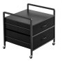VEVOR Mini Fridge Stand with Storage, 176 lb-Capacity Mini Fridge Table with 2 Drawers & 4 Swivel Wheels, Mobile Mini Fridge Shelf, Black Mini Fridge Organizer for Dorm, Apartment, Office, Bedroom