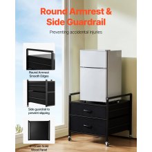 Mini Fridge Stand with Storage 176 lbs Black Mini Fridge Table 2 Drawers