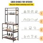 VEVOR Kitchen Baker's Rack, 5-Tier Industrial Microwave Stand with Hutch 6 Side Hooks, Multifunctional Coffee Station Organizer with Wine Stopper, Utility Storage Shelf for Kitchen Dining Living Room