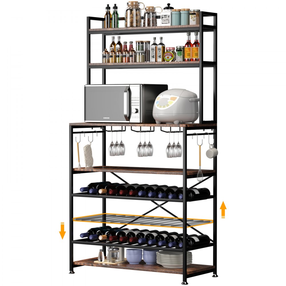Estante organizador de cocina, estante de almacenamiento de 3 niveles,  soporte para microondas, soporte de café de pie libre, estante organizador  de