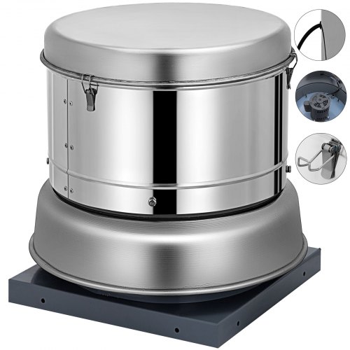 VEVOR 1400 CFM Roof Fan Up-blast Restaurant Exhaust Fan High Speed Direct Drive Up-blast Exhaust Fan 250W