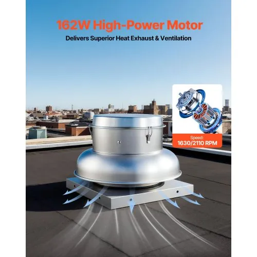 VEVOR Roof Exhaust Fan, Attic Vent Fan with High-Power Motor, 21