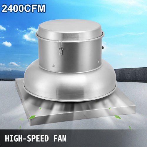 VEVOR 2400 CFM Roof Fan Up-blast Restaurant Exhaust Fan High Speed Direct Drive Up-blast Exhaust Fan 250W