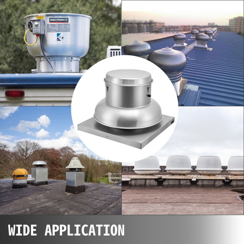 VEVOR 2400 CFM Roof Fan Up-blast Restaurant Exhaust Fan High Speed Direct Drive Up-blast Exhaust Fan 250W