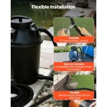 VEVOR 21 ft Corrugated Pond Tubing 1 in ID Flexible PVC Hose Drain Pipe 1 Pcs