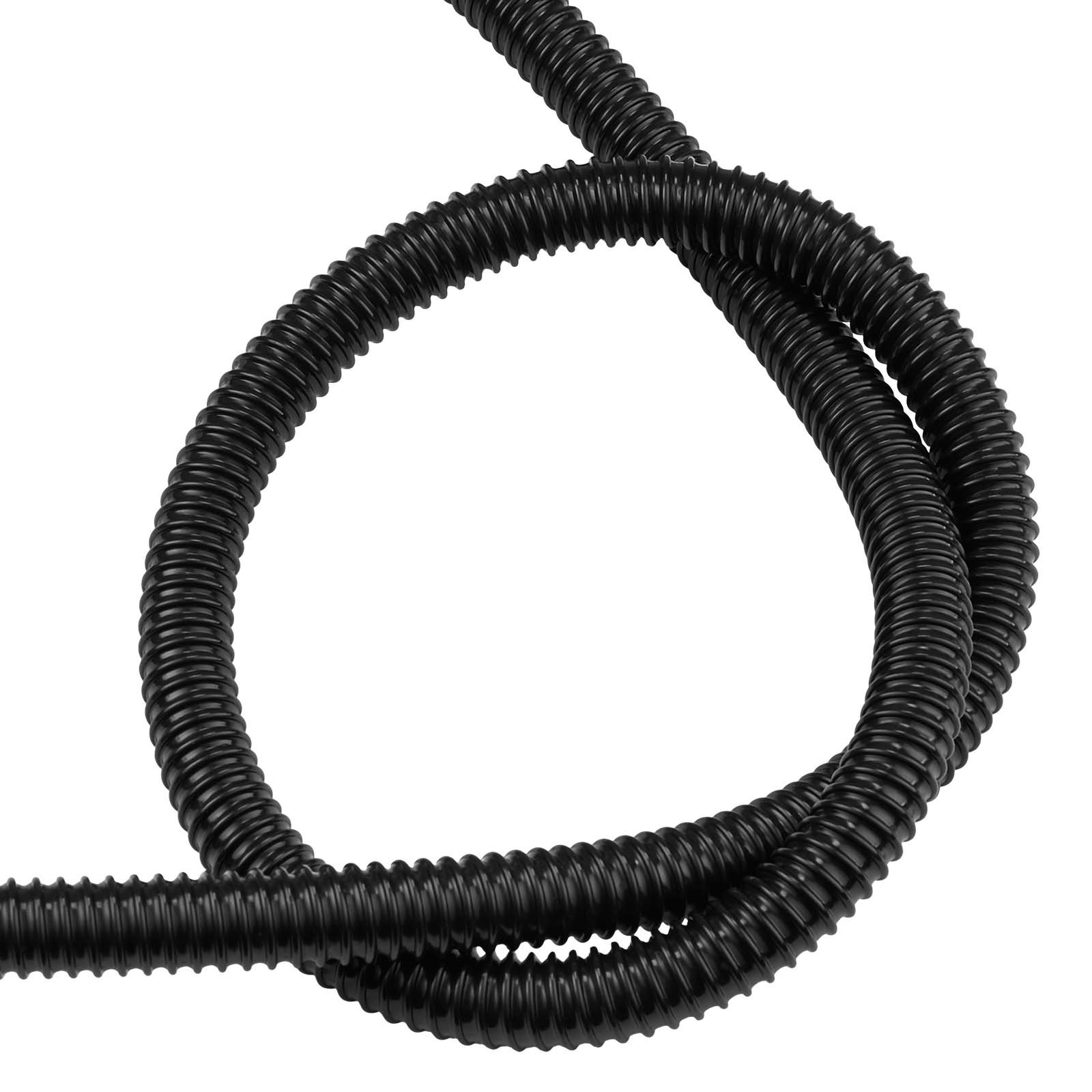 VEVOR 21 ft Corrugated Pond Tubing, 1 inch Inner Diameter, Flexible PVC Hose, Black Drain Pipe, Plastic Corrugated Water Tubing for Pond, Pump, Fountain, Garden, Swimming Pools, Filters, (1 pcs)