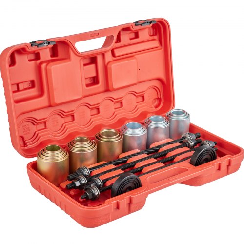 VEVOR 26 PCS Pull and Press Sleeve Kit, 45 # Steel Removal Installation Bushes Bearings Tool Kit, Bush Removal Insertion Sleeve Tool Set Works on Most Cars and LCV, HGV Engines