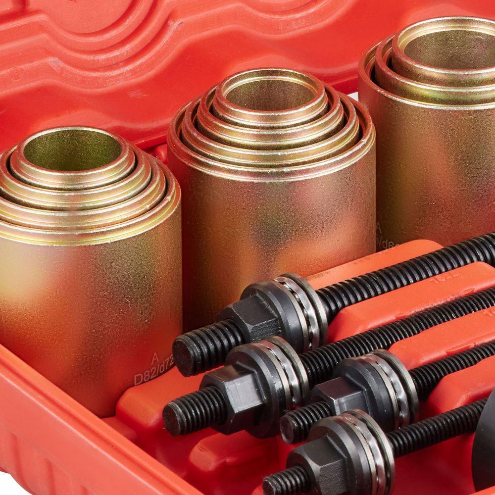 VEVOR 26 PCS Pull and Press Sleeve Kit, 45 # Steel Removal Installation Bushes Bearings Tool Kit, Bush Removal Insertion Sleeve Tool Set Works on Most Cars and LCV, HGV Engines