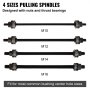 Ensemble d'outils d'extraction de douilles VEVOR avec quatre broches d'extraction dans les tailles m10, m12, m14 et m16.