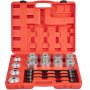 VEVOR 28 PCS Pull and Press Sleeve Kit, 45# Steel Removal Installation Bushes Bearings Tool Kit, Bush Removal Insertion Sleeve Tool Set Works on Most Cars and LCV, HGV Engines