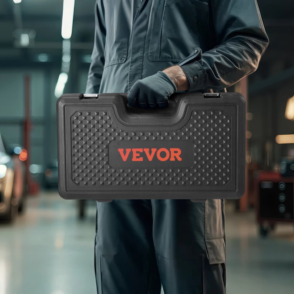 VEVOR Pull and Press Sleeve Kit, 26 PCS, Steel Bush Removal Insertion Sleeve Tools with Carrying Case, Compatible with LCV and HGV Engines, for Removing and Installing Bushings, Bearings, and Seals