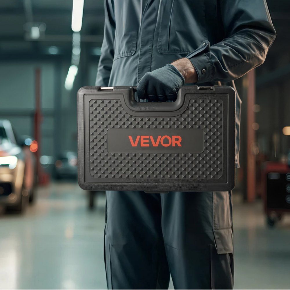 VEVOR Pull and Press Sleeve Kit, 27 PCS, Steel Bush Removal Insertion Sleeve Tools with Carrying Case, Compatible with LCV and HGV Engines, for Removing and Installing Bushings, Bearings, and Seals