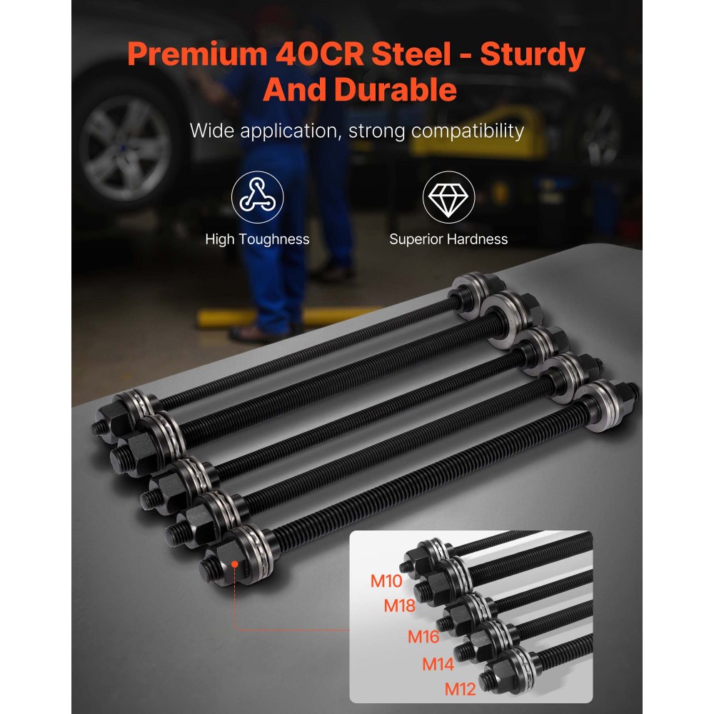 VEVOR Pull and Press Sleeve Kit, 27 PCS, Steel Bush Removal Insertion Sleeve Tools with Carrying Case, Compatible with LCV and HGV Engines, for Removing and Installing Bushings, Bearings, and Seals