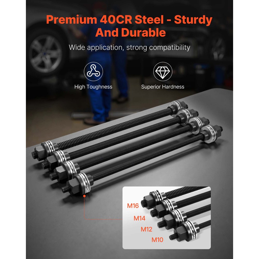 VEVOR Pull and Press Sleeve Kit, 28 PCS, Steel Bush Removal Insertion Sleeve Tools with Carrying Case, Compatible with LCV and HGV Engines, for Removing and Installing Bushings, Bearings, and Seals