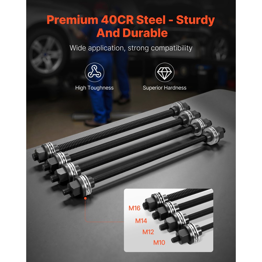 VEVOR Pull and Press Sleeve Kit, 36 PCS, Steel Bush Removal Insertion Sleeve Tools with Carrying Case, Compatible with LCV and HGV Engines, for Removing and Installing Bushings, Bearings, and Seals