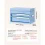 VEVOR Steel Tool Box with 2 Drawers and Top Storage Portable Metal Toolbox, for Garage Workshop Repair Shop Workbench, Magnetic Design, Heavy Duty Tool Storage Cabinet Organizer, with Liners, Blue