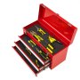 Caixa de ferramentas de metal VEVOR, 20,5 polegadas, caixa de ferramentas de metal portátil com 3 gavetas, pequena caixa de ferramentas com revestimentos de EVA, gavetas deslizantes com rolamentos de esferas, trava e acabamento com revestimento em pó, organizador de ferramentas multifuncional, vermelho