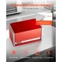 VEVOR Metal Tool Box, 8.6-inch, Portable Metal Tool Box with 3 Drawers, Small Tool Chest with EVA Liners and PP Feet Pads, Heavy-Duty Steel With Ball Bearing Opening and Powder Coated Finish, Red