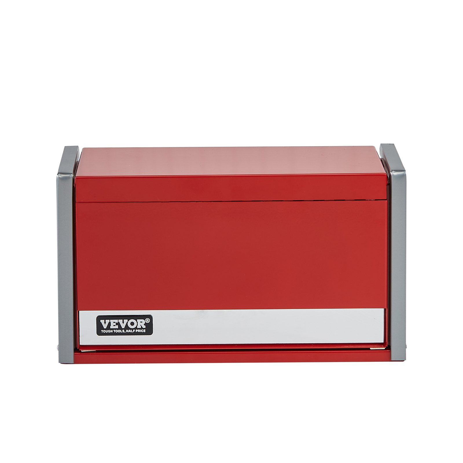 VEVOR Metal Tool Box, 8.6-inch, Portable Metal Tool Box with 3 Drawers, Small Tool Chest with EVA Liners and PP Feet Pads, Heavy-Duty Steel With Ball Bearing Opening and Powder Coated Finish, Red