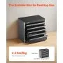 Tool Box 8.6-inch Portable Metal Tool Box with 5 Drawers Tool Organizer Black