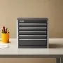 Caja de herramientas metálica VEVOR de 8,6 pulgadas, portátil, con 5 cajones, pequeña caja de herramientas con revestimiento de EVA y almohadillas de PP, de acero resistente con apertura para rodamientos de bolas y acabado con recubrimiento en polvo, color negro.