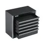 Caja de herramientas metálica VEVOR de 8,6 pulgadas, portátil, con 5 cajones, pequeña caja de herramientas con revestimiento de EVA y almohadillas de PP, de acero resistente con apertura para rodamientos de bolas y acabado con recubrimiento en polvo, color negro.