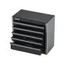 Caja de herramientas metálica VEVOR de 8,6 pulgadas, portátil, con 5 cajones, pequeña caja de herramientas con revestimiento de EVA y almohadillas de PP, de acero resistente con apertura para rodamientos de bolas y acabado con recubrimiento en polvo, color negro.