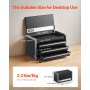 VEVOR Metal Tool Box, 8.6-inch, Portable Metal Tool Box with 3 Drawers, Small Tool Chest with EVA Liners and PP Feet Pads, Heavy-Duty Steel With Ball Bearing Opening and Powder Coated Finish, Black