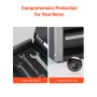 VEVOR Metal Tool Box, 218.4mm, Portable Metal Tool Box with 3 Drawers, Small Tool Chest with EVA Liners and PP Feet Pads, Heavy-Duty Steel With Ball Bearing Opening and Powder Coated Finish, Black