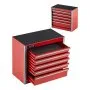 VEVOR Metal Tool Box, 8.6-inch, Portable Metal Tool Box with 5 Drawers, Small Tool Chest with EVA Liners and PP Feet Pads, Heavy-Duty Steel With Ball Bearing Opening and Powder Coated Finish, Red