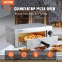VEVOR Electric Countertop Pizza Oven 12-inch, 1500W Commercial Pizza Oven with Adjustable Temp, 0-60 Minutes Timer, 360° Uniform Baking Pizza Maker & Removable Crumb Tray for Commercial and Home Use